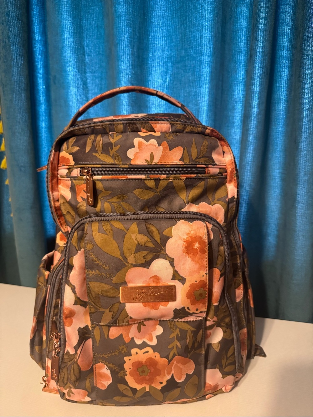 Ju-Ju-Be Floral Cosmetic Case in Pink & Olive